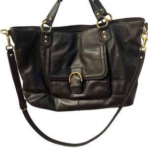 Vintage 90s Coach Women’s Black Leather Tote Bag
